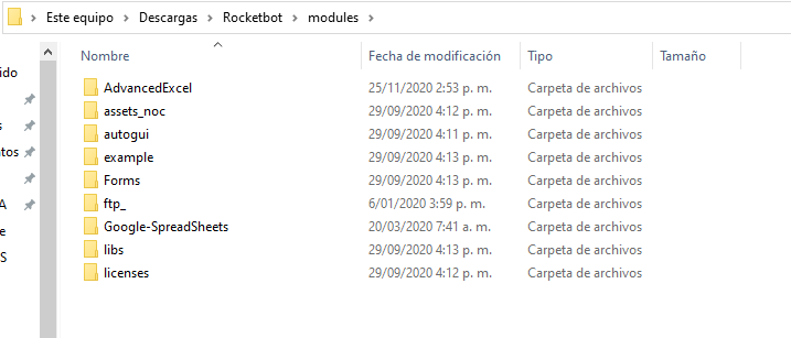 MODS NO INICIAN - Rocketbot Forum