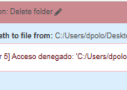 Can't delete folder/No puedo eliminar folder
